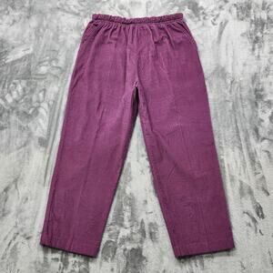 Vintage Haband Pants Womens 16P Purple Stretch Corduroy Pull‎ On Tapered Ankle